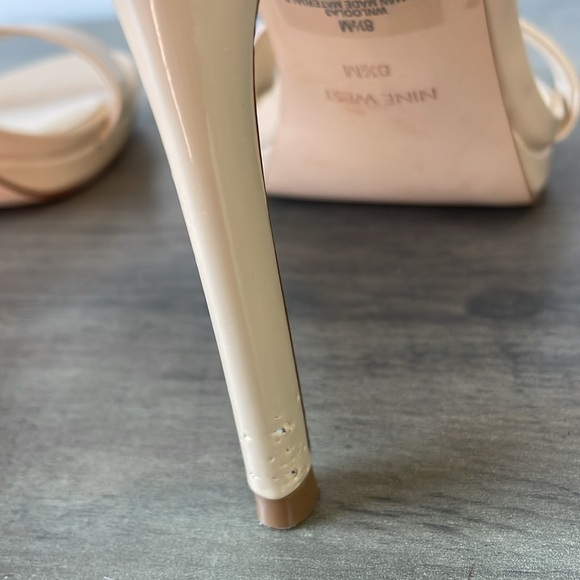 Nine West, beige strappy ankle wrap stiletto heels, women’s 8.5 - Picture 4 of 6